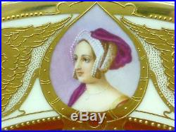 1890 Dresden Ambrosius Lamm Anne Boleyn Queen England Portrait Gold Dinner Plate