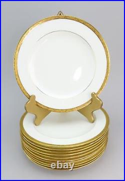 1910 Great Set 11 Antique Mintons Gold Gilt Rim Dinner Plates 10 3/8