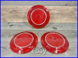 1950s Secla Majolica Portugal Secla Deep Red Cabbage Leaf 10.75 Dinner Plates3