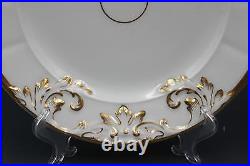19C French Old Paris Porcelain 7 Bread Plates & 2 Dinner Plates Gold Encrusted