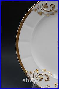 19C French Old Paris Porcelain 7 Bread Plates & 2 Dinner Plates Gold Encrusted