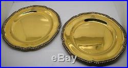 1st PAIR of GEORGE III silver & GOLD DINNER PLATES. Armorials. W. Fountain 1812