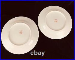 2 Antique Dinner Plates Theodore Haviland Limoges Art Nouveau Gold Floral Detail