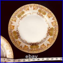 2 Antique Dinner Plates Theodore Haviland Limoges Art Nouveau Gold Floral Detail