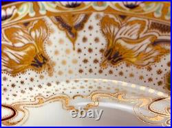 2 Antique Dinner Plates Theodore Haviland Limoges Art Nouveau Gold Floral Detail