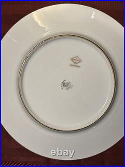 2 Hutschenreuther Selb Bavaria Gold Encrusted 10.75 Dinner Plate Etched Border