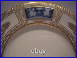 2 Minton Encrusted Raised Gold Pate Sur Pate Dinner Plates Mint Cond. 10 1/4