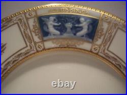 2 Minton Encrusted Raised Gold Pate Sur Pate Dinner Plates Mint Cond. 10 1/4