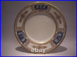 2 Minton Encrusted Raised Gold Pate Sur Pate Dinner Plates Mint Cond. 10 1/4