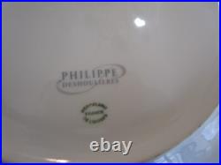2 Philippe Deshoulieres gold rim dinner plates Limoge Porcelain New wo tags