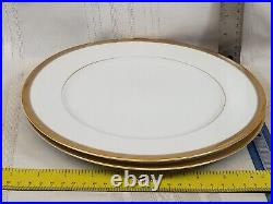 2 Premiere Beachwood Dinner Plates Fine China Japan Wide Gold Band 357