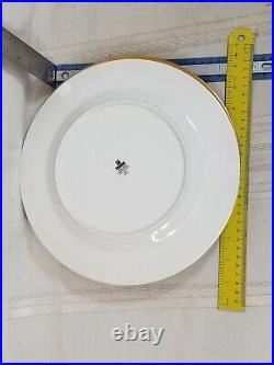 2 Premiere Beachwood Dinner Plates Fine China Japan Wide Gold Band 357