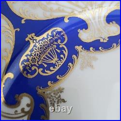 2 Rosenthal Ivory Dinner Cabinet Plates 10 5/8 Cobalt Blue Gold Scroll Bavaria