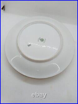 2 Vintage LRL Limoges Hand Painted Dinner Plates, Heavy Gold, Leaves/Grapes VGC