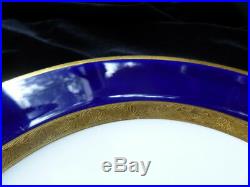 20 c. 1919 Antique Cobalt Blue & Gold MINTON England 10 Dinner Plates & 10 Bread