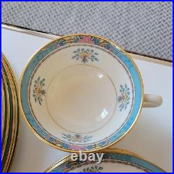 20pc Blue Tree by Lenox Bone China Set Made in USA Gold Stamp