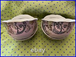 222 Fifth Adelaide PINK Gold 4 Each, Dinner Plates, Luncheon, Bowls & Cups NEW