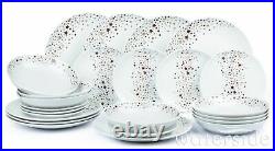 24Pc Gold Star Dinner set Porcelain Crockery Tableware Dinnerware Plate Bowl Set
