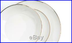 24Pc Metallic Gold Band Crockery Dinner Set Plates Bowls Dining Service for 8