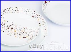 24pc Gold Star Decor Dinner Set Plates Bowls Dinnerware Crockery 8 Place Setting