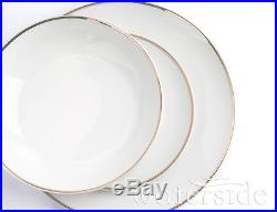 24pcs Dinner Set Porcelain Plates Dinnerware Crockery 8 Place Setting Gold-line