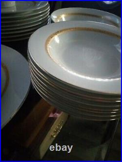 28 pc Retroneu Imperial 22k Gold Porcelain Plates Bowls Platter And More