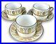 3-Ginori-China-Pompei-Gold-Flat-Cup-Saucer-Sets-Porcelain-Dinnerware-Italy-01-ez