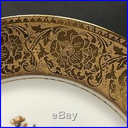 (3) Heinrich H&Co Selb Bavaria C Studios Gold Encrusted 10 3/4 Dinner Plates