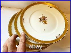 3 Royal Copenhagen Golden Basket Dinner Plates 10 595 10519