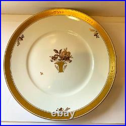 3 Royal Copenhagen Golden Basket Dinner Plates 10 595 10519
