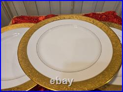 3 Tirschenreuth Bavaria Germany Gold Encrusted Dinner Plates Favorite Pattern