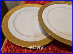 3 Tirschenreuth Bavaria Germany Gold Encrusted Dinner Plates Favorite Pattern