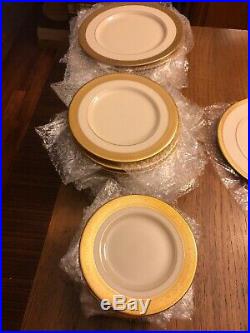 36 Plates Lenox Westchester China Presidential Gold Encrusted dinner Set