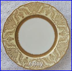 4 Antique Edgerton Scalloped Edge Gold Japan PIckard China Charger Dinner Plates