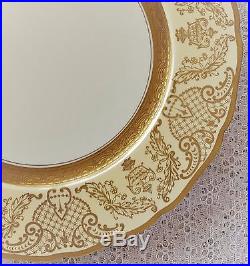 4 Antique Edgerton Scalloped Edge Gold Japan PIckard China Charger Dinner Plates