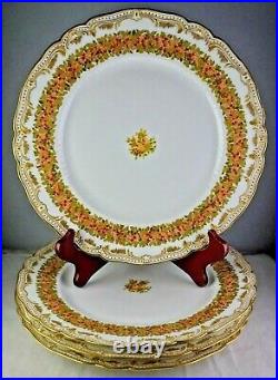 4 Antique Haviland Limoges Double Gold Dinner Plates Van Heusen Gold Floral Band