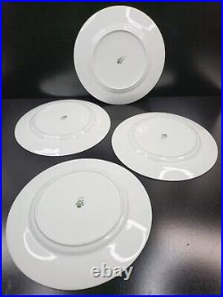 4 Aynsley Belmont Dinner Plates Set Vintage Gold Blue Flower Dishes England Lot