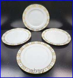 4 Aynsley Belmont Dinner Plates Set Vintage Gold Blue Flower Dishes England Lot