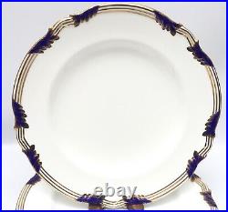 4 Coalport ST MALO/COBALT Dinner Plates Beautiful Gold Trim 6486