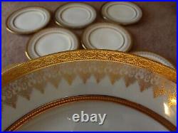 (4) Dinner Plates 10-7/8, Rosenthal Continental Bavaria Gold Encrusted 1689 100