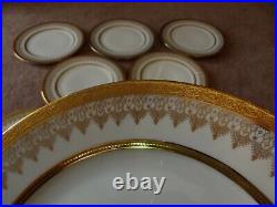 (4) Dinner Plates 10-7/8, Rosenthal Continental Bavaria Gold Encrusted 1689 100