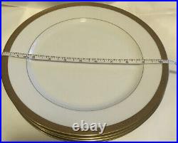 4 GDA Floral Heavy Gold Encrusted 10 1/2 Dinner Plates Excellent