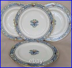 (4) Lenox Autumn Pattern Dinner Plates Set Gold Stamped 24 Kt. Mint USA 10,5