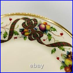 4 Lenox HOLIDAY TARTAN Gold Banded Dinner Plates 10 3/4 Dimension Collection