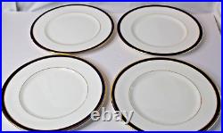 4 Lenox Porcelain Dinner Plates Federal Cobalt 10 3/4 Metallic Gold Blue