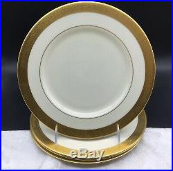 4 Lenox Westchester 10.5 Dinner Plates Lot Set Gold M-139