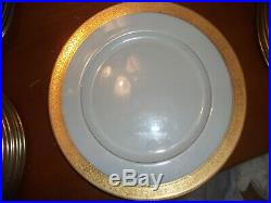 4 Lenox Westchester Dinner Plate 10 1/2 Gold Encrusted 24 kt with green mark