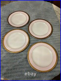 4 Mary Kay Pink & Gold China 40th Anniversary Dinner Plates 10 5/8