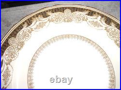 4 Noritake Hand Painted M Gold Floral Cream Dinner Plates Vintage 10 1/2 Cabinet
