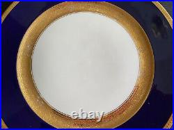 4 Rosenthal Bavaria Dinner Plates Cobalt Blue Encrusted Gold Pattern 5388 Set #1